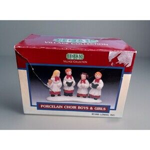 Vintage Lemax Village Collection Boys Girls Choir Figurine Christmas 1995 Carols